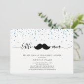 小さな男の口ひげ男の子の赤ちゃんシャワー 招待状 (スタンド正面)