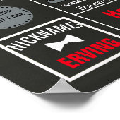 小さな男の口ひげ赤ちゃんシャワーパーティー黒板 ポスター (角)