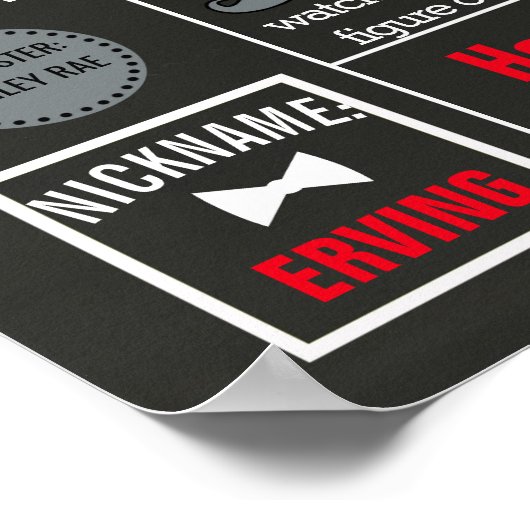 小さな男の口ひげ赤ちゃんシャワーパーティー黒板 ポスター (角)