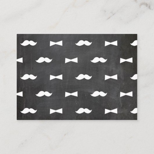 小さな男の口ひげ黒板おむつラッフルカード エンクロージャーカード (裏面)