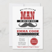 小さな男の口ひげBash男の子の赤ちゃんシャワー 招待状 (正面)