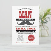 小さな男の口ひげBash男の子の赤ちゃんシャワー 招待状 (スタンド正面)