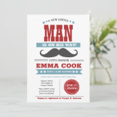 小さな男の口ひげBash男の子の赤ちゃんシャワー 招待状 (スタンド正面)