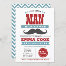 小さな男の口ひげBash男の子の赤ちゃんシャワー