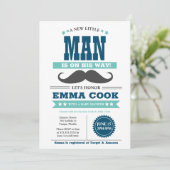 小さな男の口ひげBash男の子の赤ちゃんシャワー 招待状 (スタンド正面)