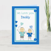 小さな男の子からのパパの誕生日の挨拶 カード (正面)