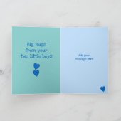 小さな男の子からのパパの誕生日の挨拶 カード (内部)