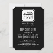 「小さな男の子がやってくる」 カップル ベビーシャワー デザイン 招待状 (正面)