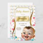 小さな男の子がやってくる！ 招待状 (正面/裏面)