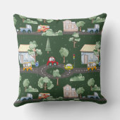 小さな男の子が緑に染まる可愛い車|過去記事 クッション (裏面)