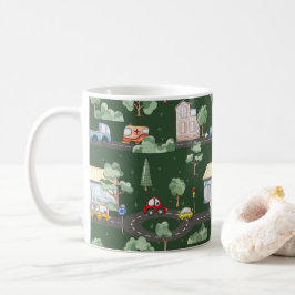 小さな男の子が緑に染まる可愛い車|過去記事 コーヒーマグカップ