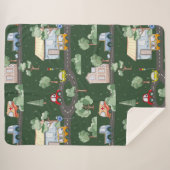 小さな男の子が緑に染まる可愛い車|過去記事 シェルパブランケット (正面(横))