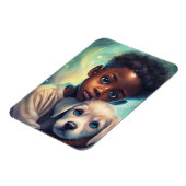 小さな男の子と子犬の磁石 マグネット (左側)