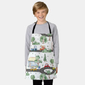 小さな男の子に似合う可愛い車 エプロン (着用した状態)