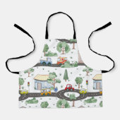 小さな男の子に似合う可愛い車 エプロン (正面)