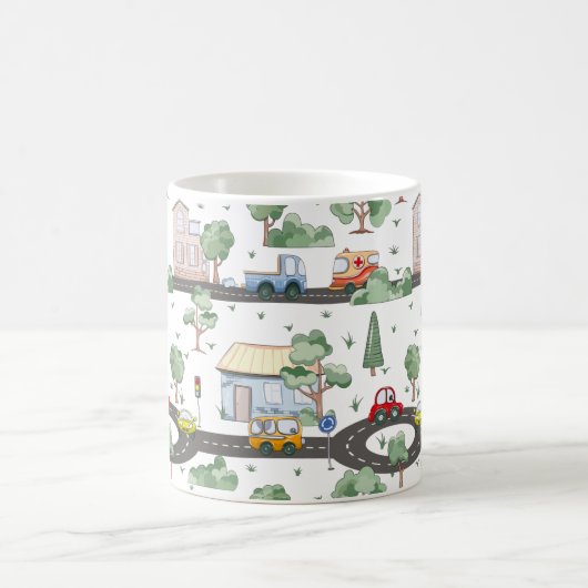 小さな男の子に似合う可愛い車 コーヒーマグカップ (中央)