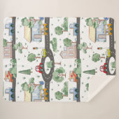 小さな男の子に似合う可愛い車 シェルパブランケット (正面(横))