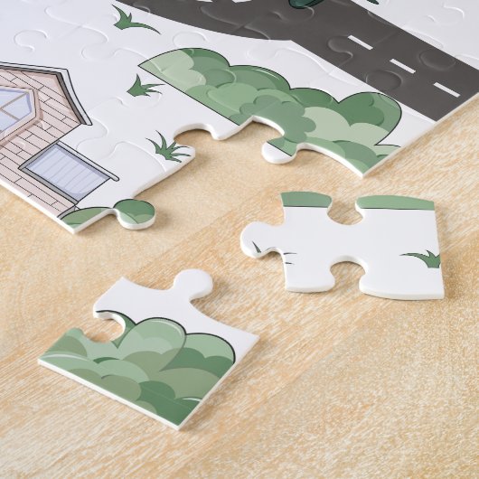 小さな男の子に似合う可愛い車 ジグソーパズル (側面)