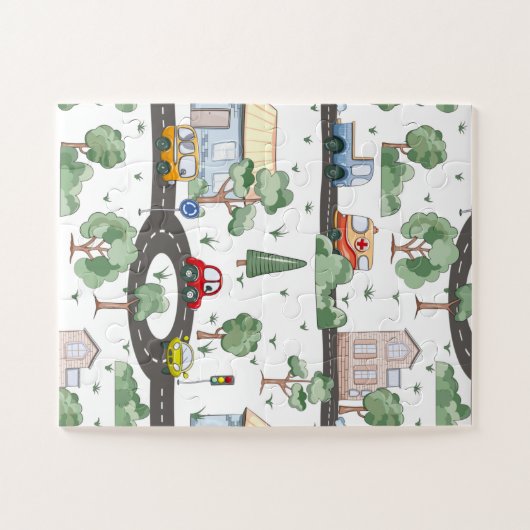 小さな男の子に似合う可愛い車 ジグソーパズル (横)