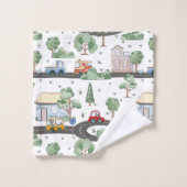 小さな男の子に似合う可愛い車 バスタオルセット (ウォッシュタオル)