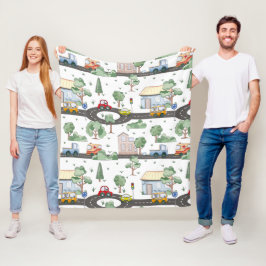 小さな男の子に似合う可愛い車 フリースブランケット