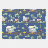 小さな男の子に似合う可愛い車 ラッピングペーパーシート (正面3)