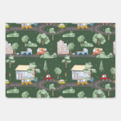 小さな男の子に似合う可愛い車 ラッピングペーパーシート (正面2)