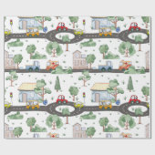 小さな男の子に似合う可愛い車 ラッピングペーパー (フラット)