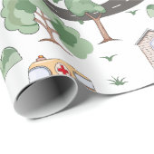 小さな男の子に似合う可愛い車 ラッピングペーパー (ロールコーナー)