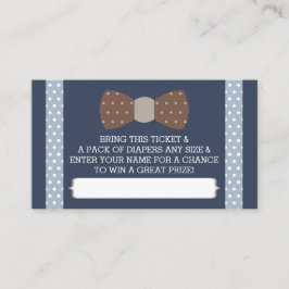 小さな男の子のオムツくじ券、ネイビーブルー、ブラウン エンクロージャーカード