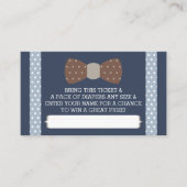 小さな男の子のオムツくじ券、ネイビーブルー、ブラウン エンクロージャーカード (正面)