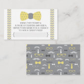 小さな男の子のオムツくじ券、黄色、灰色 エンクロージャーカード (正面/裏面)