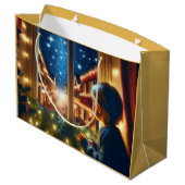 小さな男の子のクリスマスの願い抱き枕 ラージペーパーバッグ (裏面アングル)