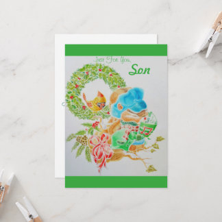 小さな男の子のクリスマスカード カード