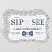 小さな男の子のシップ＆シー ベビーシャワーの招待状 招待状 (正面/裏面)