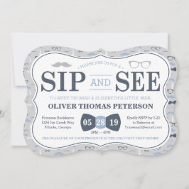 小さな男の子のシップ＆シー ベビーシャワーの招待状 招待状