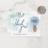 小さな男の子のベビーシャワーありがとう ノートカード (正面/裏面インサイチュ)