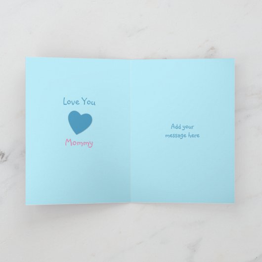 小さな男の子のママ誕生日写真 カード (内部)