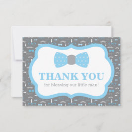 小さな男の子の感謝カード、ベイビーブルーとグレー サンキューカード