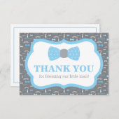 小さな男の子の感謝カード、ベイビーブルーとグレー サンキューカード (正面/裏面)