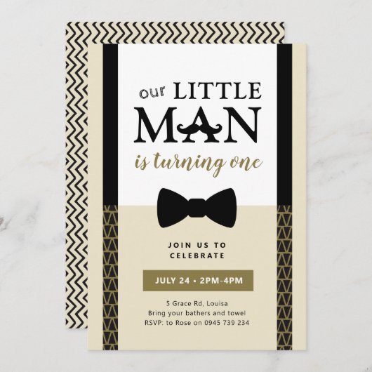 小さな男の子の招待状, 小さな男の子の誕生日 招待状 (正面/裏面)