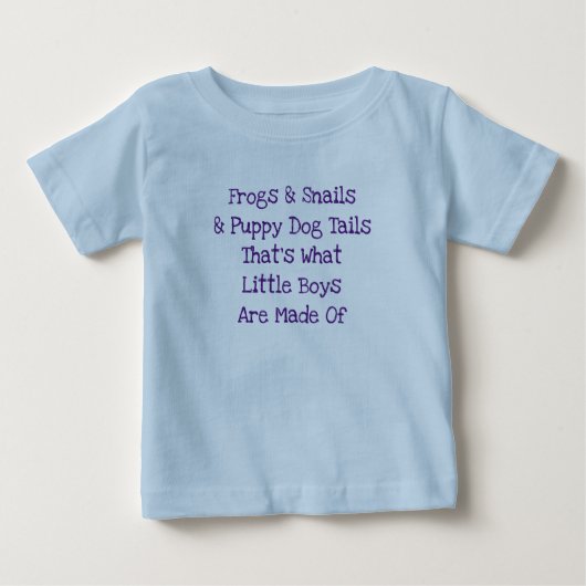 小さな男の子の文字を変えることができる ベビーTシャツ (正面)