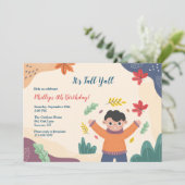 小さな男の子の秋の誕生日 招待状 (スタンド正面)