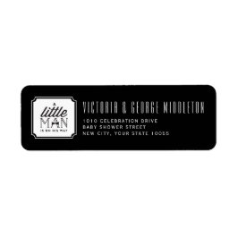 小さな男の子の赤ちゃんシャワーのアドレスを彼の道にある ラベル