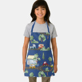 小さな男の子の青が可愛い街並み エプロン (インサイチュ)