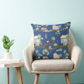 小さな男の子の青が可愛い街並み クッション (椅子)