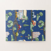 小さな男の子の青が可愛い街並み ジグソーパズル (横)