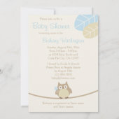 小さな男の子はふくろうの赤ちゃんシャワー 招待状 (裏面)