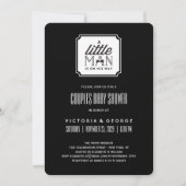 小さな男の子はカップルの男の子のシャワーを彼の道にある 招待状 (正面)