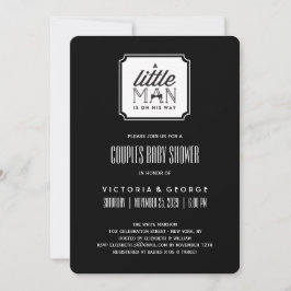 小さな男の子はカップルの男の子のシャワーを彼の道にある 招待状